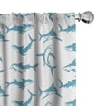 thumbnail image 1 of Ambesonne Shark Curtains, Scary Predators with Fins, Pair of 28"x95", Blue White, 1 of 5
