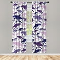thumbnail image 1 of Ambesonne Shark Curtains, Underwater Fish Art Pattern, Pair of 28"x63", Dark Indigo, 1 of 2