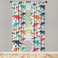 thumbnail image 1 of Ambesonne Shark Curtains, Underwater Fish Art Pattern, Pair of 28"x63", Dark Peach, 1 of 2