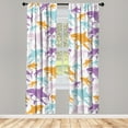 thumbnail image 1 of Ambesonne Shark Curtains, Underwater Fish Art Pattern, Pair of 28"x63", Pale Fuchsia, 1 of 2