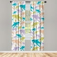 thumbnail image 1 of Ambesonne Shark Curtains, Underwater Fish Art Pattern, Pair of 28"x63", Sky Blue, 1 of 2