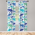 thumbnail image 1 of Ambesonne Shark Curtains, Underwater Fish Art Pattern, Pair of 28"x84", Dark Violet, 1 of 2
