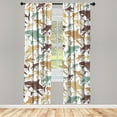 thumbnail image 1 of Ambesonne Shark Curtains, Underwater Fish Art Pattern, Pair of 28"x84", Sand Brown, 1 of 2