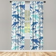 thumbnail image 1 of Ambesonne Shark Curtains, Underwater Fish Art Pattern, Pair of 28"x95", Mint Green, 1 of 2