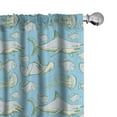 thumbnail image 1 of Ambesonne Shark Curtains, Vintage Sea Creatures, Pair of 28"x84", Pale Blue Grey Green, 1 of 5