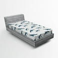 thumbnail image 1 of Ambesonne Shark Fitted Sheet, Dangerous Underwater, Twin Size, Slate Blue and Eggshell, 1 of 2