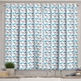 thumbnail image 1 of Ambesonne Shark Kitchen Curtains, Dangerous Deep Seas, 55"x45", Blue Navy Blue Grey, 1 of 3