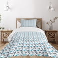 thumbnail image 1 of Ambesonne Shark Quilted Bedspread Set 2 Pcs, Dangerous Deep Seas, Twin Size, Blue Navy Blue Grey, 1 of 3