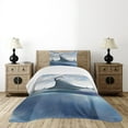 thumbnail image 1 of Ambesonne Shark Quilted Bedspread Set 2 Pcs, Penguin Holding Wild Fish, Twin Size, Blue Grey Dust, 1 of 6
