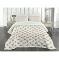thumbnail image 1 of Ambesonne Shark Quilted Bedspread Set 3 Pcs, Aggressive Hungry Fishes, King Size, Grey Red Cream, 1 of 5
