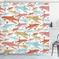 thumbnail image 1 of Ambesonne Shark Shower Curtain, Colorful Underwater Fish Art, 69"Wx84"L, Dark Orange, 1 of 4