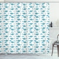 thumbnail image 1 of Ambesonne Shark Shower Curtain, Watercolor Silly Animals, 69"Wx84"L, Blue Pale Blue White, 1 of 3