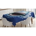 thumbnail image 1 of Ambesonne Shark Tablecloth Rectangular Table Cover, Attack Open Mouth Bite, 60"x84", Navy Blue Grey Fuchsia, 1 of 4