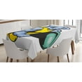 thumbnail image 1 of Ambesonne Shark Tablecloth Rectangular Table Cover, Grumpy Surfer Muscle Body, 52"x70", Jade Green Pale Blue, 1 of 4
