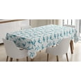 thumbnail image 1 of Ambesonne Shark Tablecloth Rectangular Table Cover, Scary Predators with Fins, 52"x70", Blue White, 1 of 3