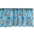 thumbnail image 1 of Ambesonne Shark Window Valance, Underwater Funny World, 54" X 12", Blue White Orange, 1 of 3