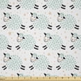thumbnail image 1 of Ambesonne Sheep Fabric by the Yard Microfiber, Sleeping Lambs Bedtime Story, 2 Yards, Peach Mint Green Black, 1 of 2