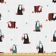 thumbnail image 1 of Ambesonne Sheep Fabric by the Yard Upholstery, Cartoon Furry Animal Wool, 5 Yards, Burgundy Blue Grey, 1 of 5