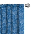 thumbnail image 1 of Ambesonne Shell Window Curtains, Seashells Outline Simplistic, Each 28" W x 84" L, Cobalt Blue White, 1 of 5