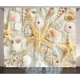 thumbnail image 1 of Ambesonne Shell Curtains 2 Panel Set, Assorted Seashells Sand Beach, 108" x 63", Multicolor, 1 of 3