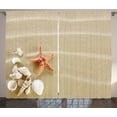 thumbnail image 1 of Ambesonne Shell Curtains 2 Panel Set, Exotic Seashells with Sand, 108" x 96", Pale Sepia Salmon Ivory, 1 of 3
