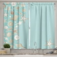 thumbnail image 1 of Ambesonne Shell Kitchen Curtains, Beach Party and Thin Lines, 55"x39", Seafoam Warm Taupe, 1 of 3