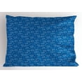 thumbnail image 1 of Ambesonne Shell Pillow Sham, Seashells Outline Simplistic, 26" X 20", Cobalt Blue White, 1 of 2