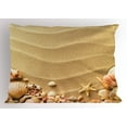 thumbnail image 1 of Ambesonne Shell Pillow Sham, Various Seashells on Sand, 36" X 20", Multicolor, 1 of 2