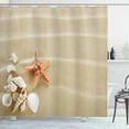 thumbnail image 1 of Ambesonne Shell Shower Curtain, Exotic Seashells with Sand, 69"Wx84"L, Pale Sepia Salmon Ivory, 1 of 3
