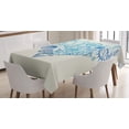 thumbnail image 1 of Ambesonne Shell Tablecloth Rectangular Table Cover, Coastal Design Grunge Heart, 60"x90", Eggshell Multicolor, 1 of 4