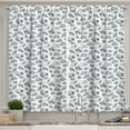 thumbnail image 1 of Ambesonne Shells Kitchen Curtains, Florida Fighting Conch, 55"x39", Dark Blue and White, 1 of 2