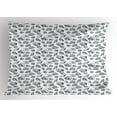thumbnail image 1 of Ambesonne Shells Pillow Sham, Florida Fighting Conch, 36" X 20", Dark Blue and White, 1 of 2