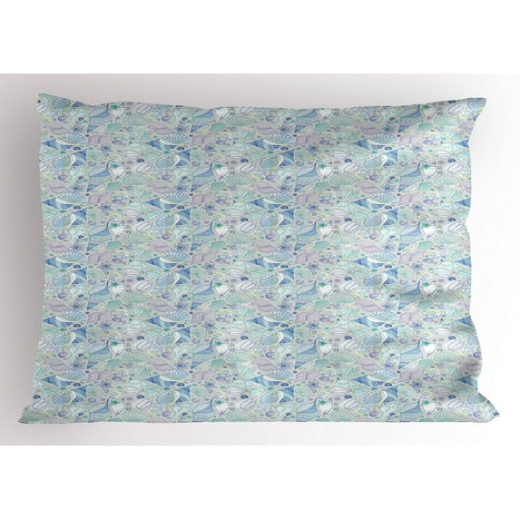 Ambesonne Shells Pillow Sham, Seaurchind Starfish, 36" X 20", Multicolor