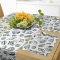 thumbnail image 1 of Ambesonne Shells Table Runner & Placemats, Florida Fighting Conch, Placemat 4 pcs + Runner 14"x72", Dark Blue and White, 1 of 2
