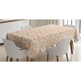 thumbnail image 1 of Ambesonne Shells Tablecloth Rectangular Table Cover, Coffee Bean Shell, 60"x90", Salmon Coral and Mustard, 1 of 3