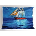 thumbnail image 1 of Ambesonne Ship Pillow Sham, Oil Paint Style Sailship, 26" X 20", Multicolor, 1 of 2