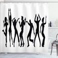 thumbnail image 1 of Ambesonne Silhouette Shower Curtain, Dancing Women and Men, 69"Wx75"L, Charcoal Grey and White, 1 of 4