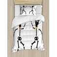 thumbnail image 1 of Ambesonne Skeleton Duvet Cover Sets, Halloween Fun Hat, 2-Twin, Redbrown Caramel, 1 of 4