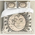 thumbnail image 1 of Ambesonne Sketch Duvet Cover Set, Sun and Moon, Queen, Charcoal Grey Tan, 1 of 3