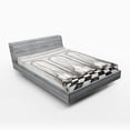 thumbnail image 1 of Ambesonne Sketch Fitted Sheet, Castle Baroque Curtains, Full Size, White Black, 1 of 3