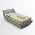 thumbnail image 1 of Ambesonne Sketch Fitted Sheet, Park Alley Night Time Area, Twin Size, Beige and Red, 1 of 2