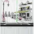 thumbnail image 1 of Ambesonne Sketch Kitchen Curtains, Parisian Patio, 55"x45", Charcoal Grey and White, 1 of 1