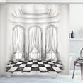 thumbnail image 1 of Ambesonne Sketch Shower Curtain, Castle Baroque Curtains, 69"Wx75"L, White Black, 1 of 5