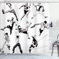 thumbnail image 1 of Ambesonne Sketch Shower Curtain, Various Sports Athletes, 69"Wx84"L, Black White, 1 of 5