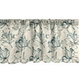 thumbnail image 1 of Ambesonne Sketch Window Valance, Hand Drawn Botany Motifs, 54" X 18", Dark Teal and Eggshell, 1 of 3