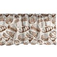 thumbnail image 1 of Ambesonne Sketch Window Valance, Hand Drawn Fast Food Motifs, 42" x 12", Brown and White, 1 of 3