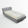 thumbnail image 1 of Ambesonne Sketchy Fitted Sheet 2 Pcs Set, Abstract Chain, Twin, Pale Grey and Yellow, 1 of 3
