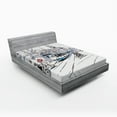 thumbnail image 1 of Ambesonne Sketchy Fitted Sheet, Amsterdam Cityscape, Full Size, Blue Lilac White, 1 of 2
