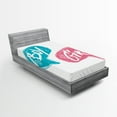 thumbnail image 1 of Ambesonne Sketchy Fitted Sheet, Boy and Girl, Twin XL Size, White Teal Pink, 1 of 3