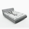 thumbnail image 1 of Ambesonne Sketchy Fitted Sheet, Hot Air Balloon Clouds, Queen Size, Charcoal Grey White, 1 of 2